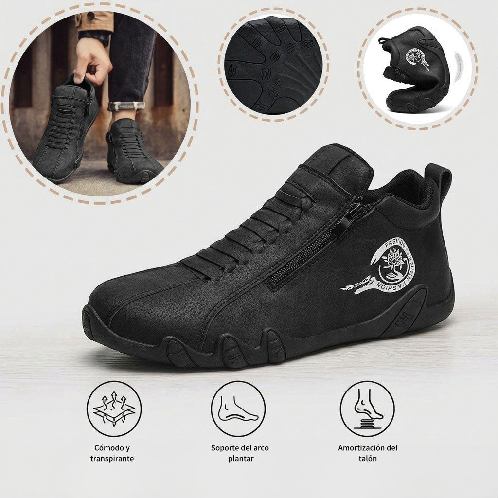(⏰50% de descuento por tiempo limitado)🐂 Zapatos ortopédicos para hombre, hechos de auténtica piel de vaca australiana👞 cosidos a mano, impermeables y antideslizantes✅ soporte de arco - caminata cómoda
