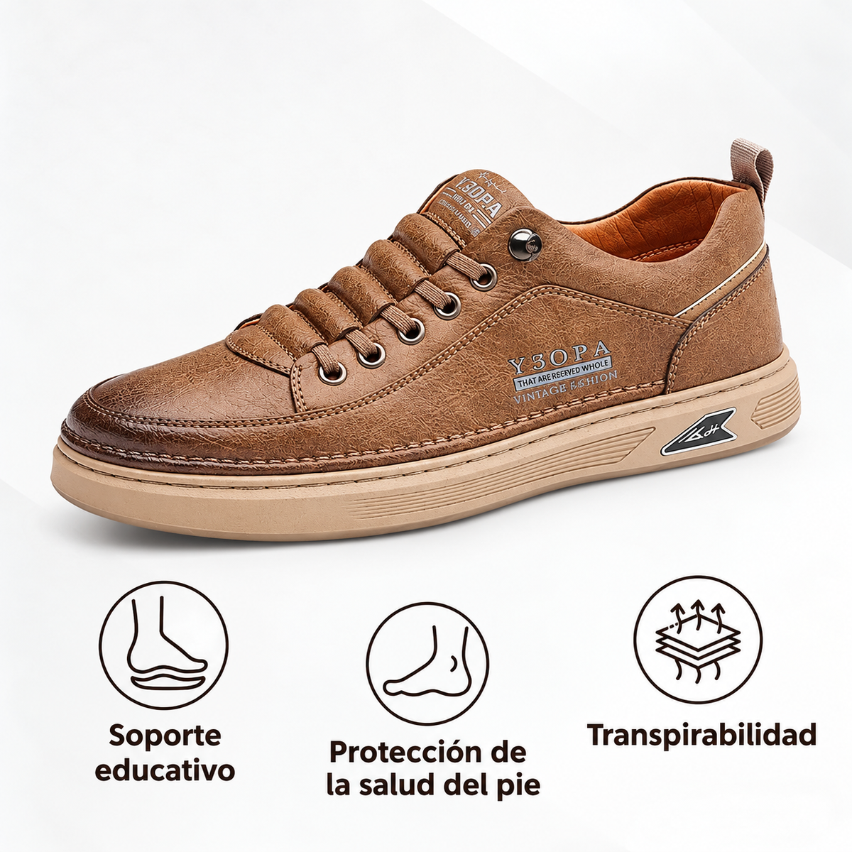 🎁Último día para un 50% de descuento, ¡no te lo pierdas!⏰Hecho de piel de becerro australiana🐂Soporte para el pie: alivia el dolor de pies✅Impermeable y antideslizante, cómodo para caminar.