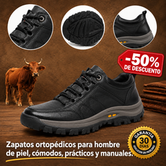 🎁Último día para un 50% de descuento, ¡no te lo pierdas!⏰Hecho de piel de becerro australiana🐂Soporte para el pie: alivia el dolor de pies✅Impermeable y antideslizante, cómodo para caminar.