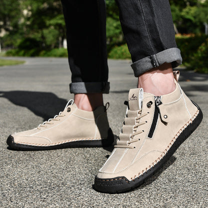 (🔥 ¡50% de descuento - No te lo pierdas!) Zapatos de piel "Cero Fatiga": Cremallera lateral, soporte plantar y suela antideslizante – su diseño ergonómico alivia la fatiga - unisex