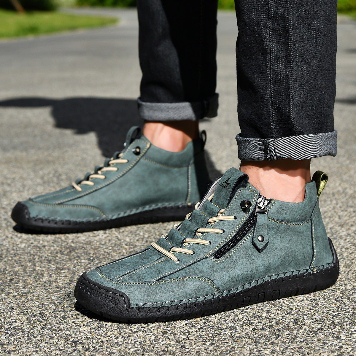 (🔥 ¡50% de descuento - No te lo pierdas!) Zapatos de piel "Cero Fatiga": Cremallera lateral, soporte plantar y suela antideslizante – su diseño ergonómico alivia la fatiga - unisex