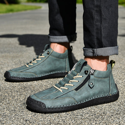 (🔥 ¡50% de descuento - No te lo pierdas!) Zapatos de piel "Cero Fatiga": Cremallera lateral, soporte plantar y suela antideslizante – su diseño ergonómico alivia la fatiga - unisex