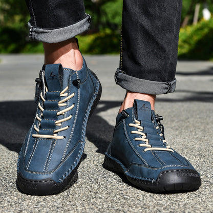 (🔥 ¡50% de descuento - No te lo pierdas!) Zapatos de piel "Cero Fatiga": Cremallera lateral, soporte plantar y suela antideslizante – su diseño ergonómico alivia la fatiga - unisex
