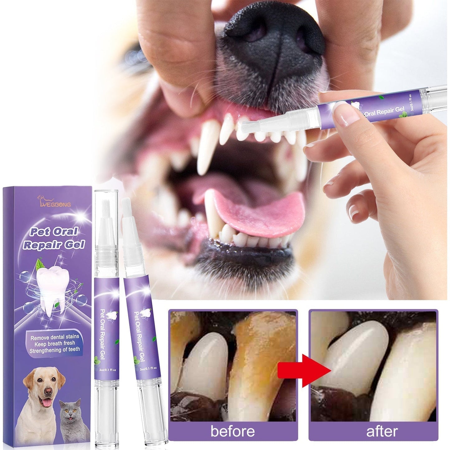 🐕Kúpte 1, 1 dostanete zadarmo🐱 Gél na ústnu hygienu pre domáce zvieratá🌈