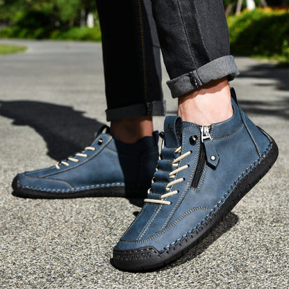 (🔥 ¡50% de descuento - No te lo pierdas!) Zapatos de piel "Cero Fatiga": Cremallera lateral, soporte plantar y suela antideslizante – su diseño ergonómico alivia la fatiga - unisex