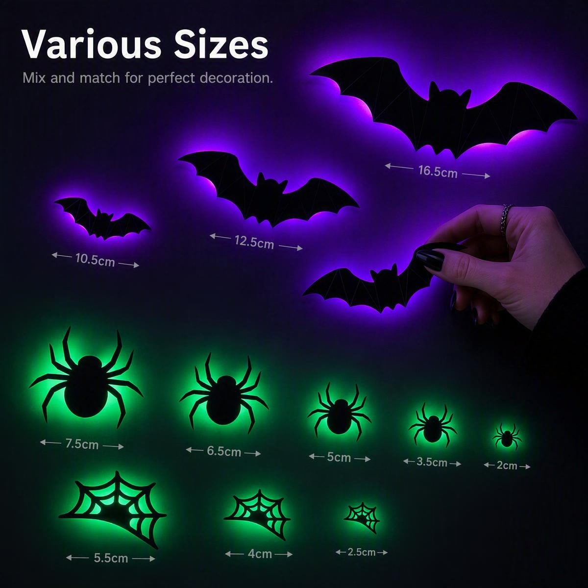 Halloweenské nálepky na stenu, ktoré svietia v tme