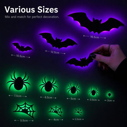 Halloweenské nálepky na stenu, ktoré svietia v tme