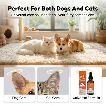 🐶🐱Prírodné kvapky pre psov a mačky na zmiernenie svrbenia a hromadenia ušného mazu🌿