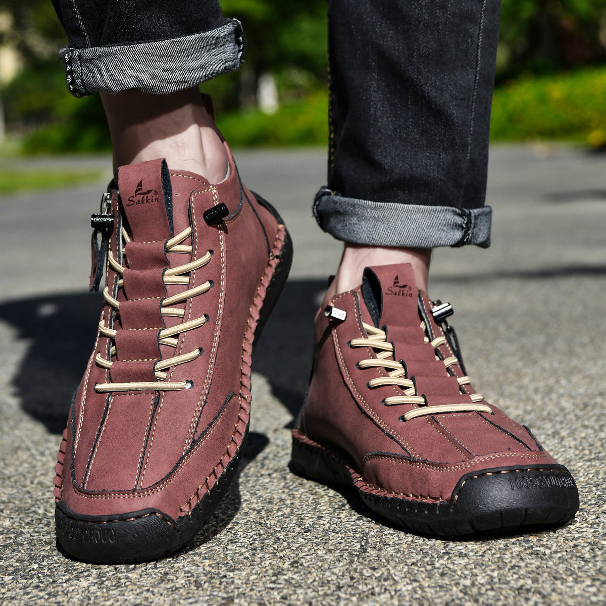 (🔥 ¡50% de descuento - No te lo pierdas!) Zapatos de piel "Cero Fatiga": Cremallera lateral, soporte plantar y suela antideslizante – su diseño ergonómico alivia la fatiga - unisex