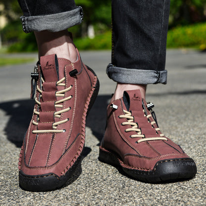 (🔥 ¡50% de descuento - No te lo pierdas!) Zapatos de piel "Cero Fatiga": Cremallera lateral, soporte plantar y suela antideslizante – su diseño ergonómico alivia la fatiga - unisex