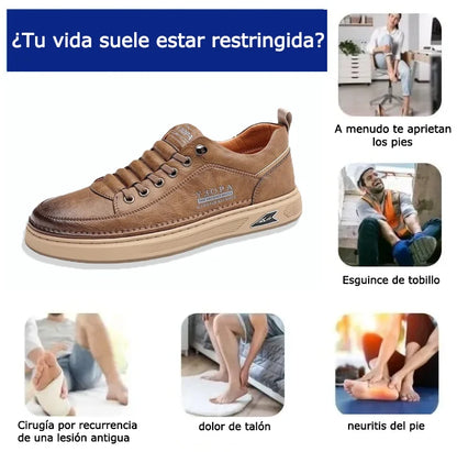 🎁Último día para un 50% de descuento, ¡no te lo pierdas!⏰Hecho de piel de becerro australiana🐂Soporte para el pie: alivia el dolor de pies✅Impermeable y antideslizante, cómodo para caminar.