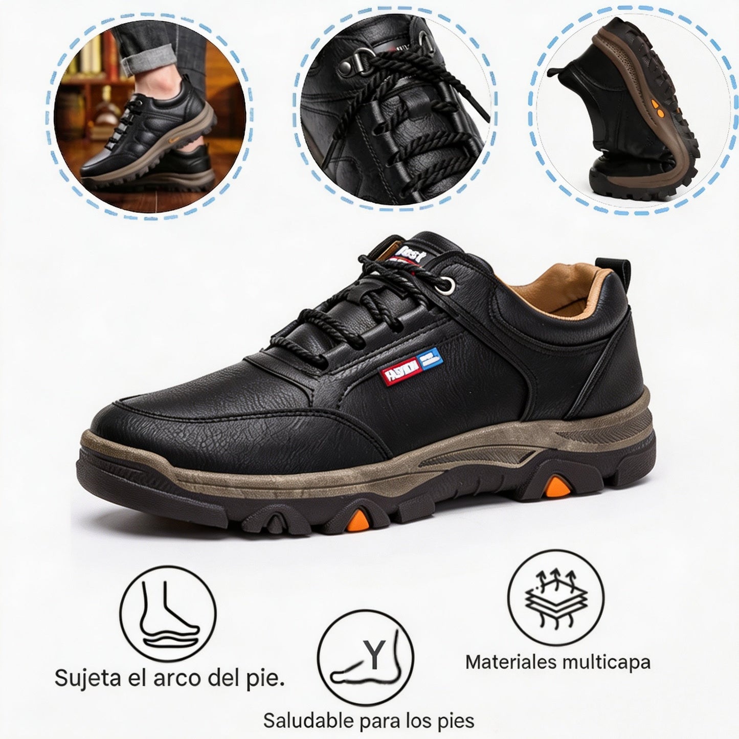 Sandbrove® 【⏰¡Hoy a mitad de precio! ⚡】Zapatos de piel española hechos a mano | Elegantes y refinados | Cómodos y transpirables | Alivian el dolor de pies | Acompañan al hombre en cada paso