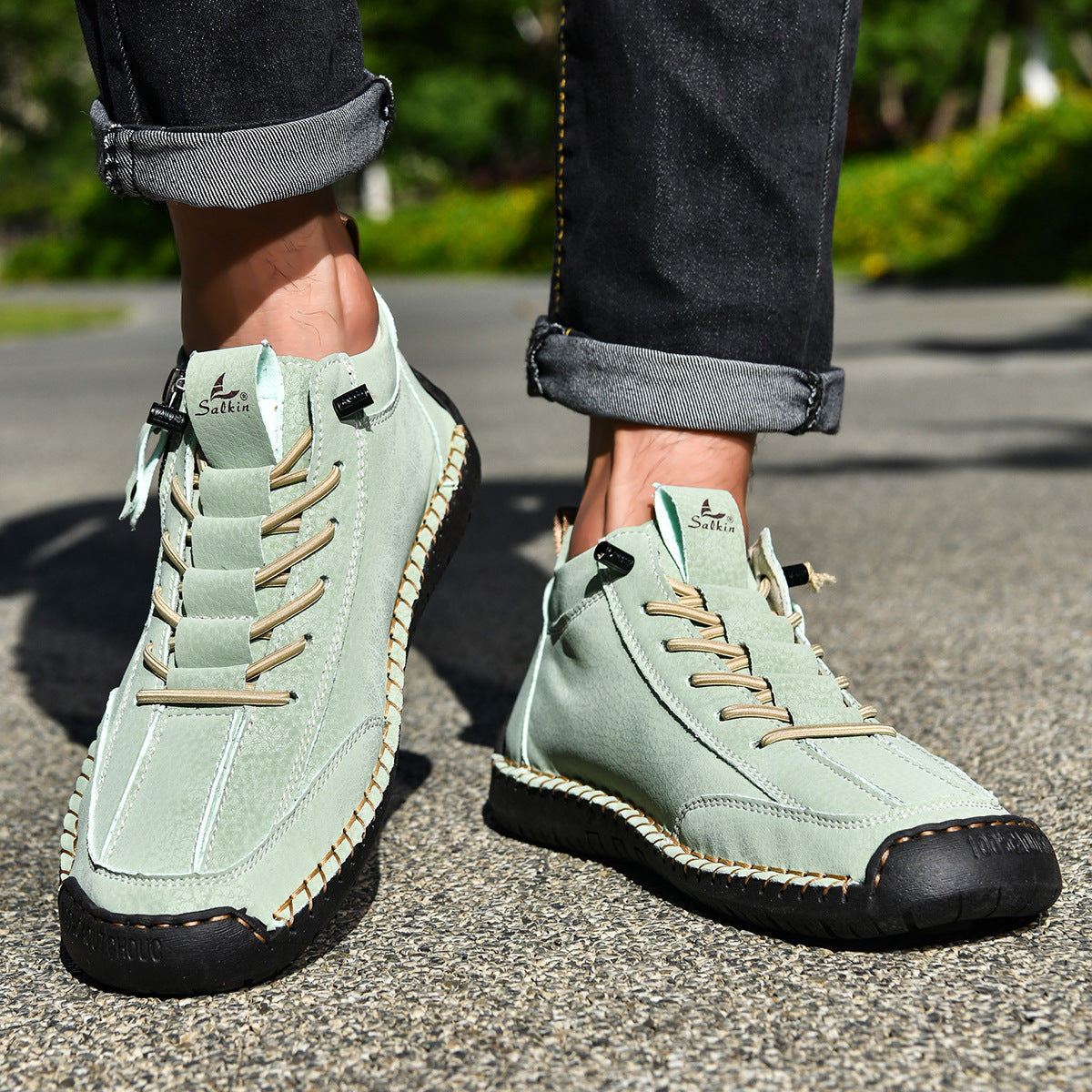 (🔥 ¡50% de descuento - No te lo pierdas!) Zapatos de piel "Cero Fatiga": Cremallera lateral, soporte plantar y suela antideslizante – su diseño ergonómico alivia la fatiga - unisex