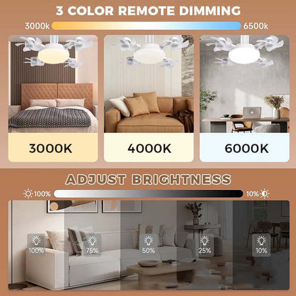 🌀 50% zľava💥Stropný ventilátor s LED lampou a diaľkovým ovládaním