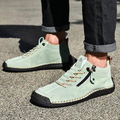(🔥 ¡50% de descuento - No te lo pierdas!) Zapatos de piel "Cero Fatiga": Cremallera lateral, soporte plantar y suela antideslizante – su diseño ergonómico alivia la fatiga - unisex