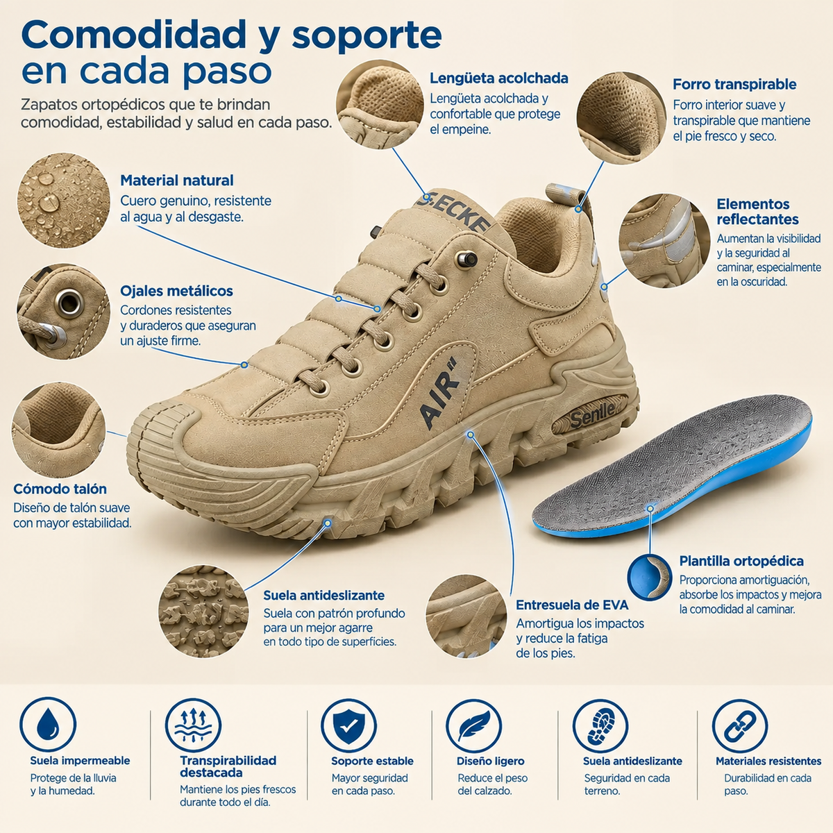 🎁 ¡Último día para obtener un 50 % de descuento! ¡No te lo pierdas! ⏰ Zapatos ortopédicos italianos hechos a mano ✅ Soporte para el arco: ayuda a aliviar las molestias en los pies ✅ Diseño ergonómico para caminar sin dolor