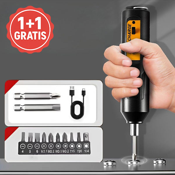 Mini elektrický skrutkovač – 12 bitov, 1 hodina nabíjania cez USB
