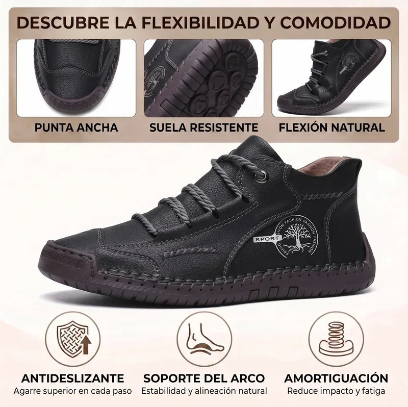 🔥 50% OFF | Zapatos de Piel de Becerro Premium: Soporte de Arco, Impermeables y Antideslizantes. ¡Camina sin esfuerzo!