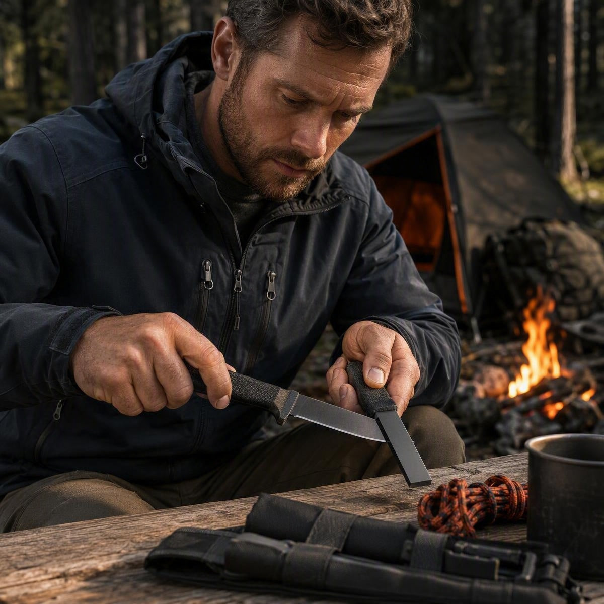 🔪1+1 ZADARMO💪 odolný prenosný brúsik na nože z kovu, vhodný na vonkajšie použitie