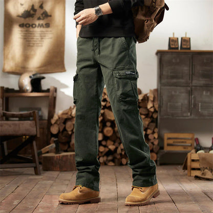 👖🛠️ Pánske taktické nohavice vyrobené zo 100% bavlny, v khaki farbe - s mnohými vreckami