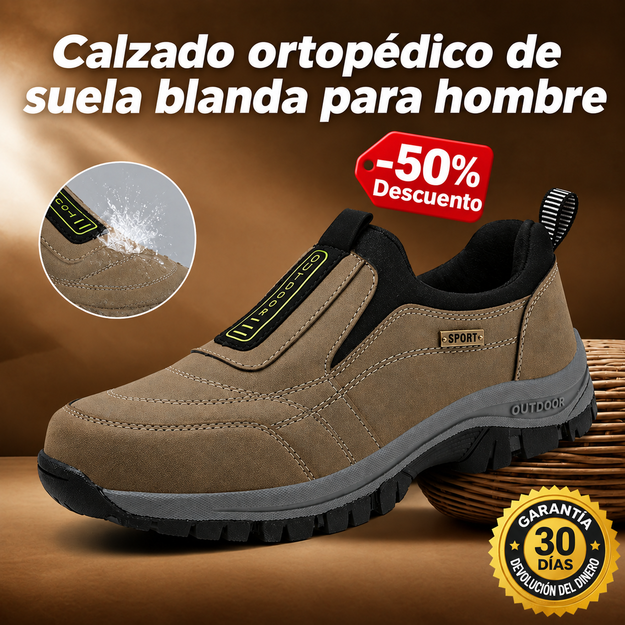 ⏰ ¡50% de descuento hoy! ¡No te lo pierdas! 🔥 Calzado ortopédico de alta calidad con diseño ergonómico y excelente soporte 🦶 Soporte para el arco del pie: ayuda a aliviar el dolor de pies.