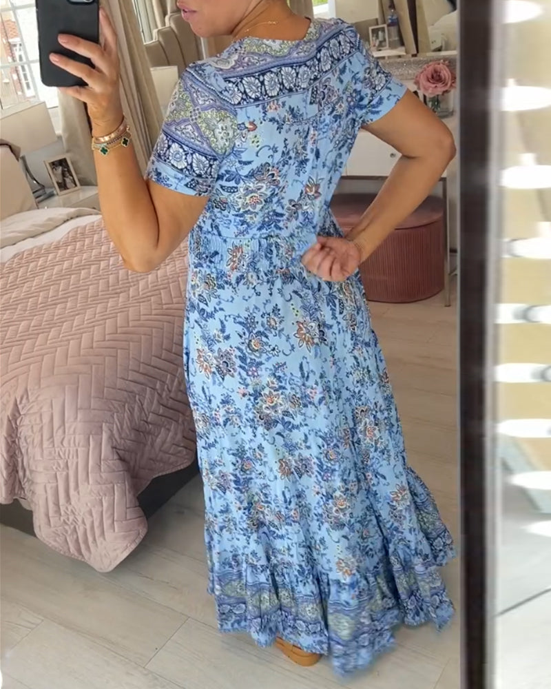 🌺Nové kvetinové šaty s výstrihom do V pre rok 2025 【S-4XL】
