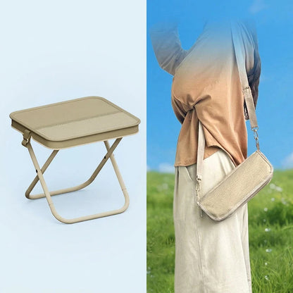 Prenosná skladateľná stolička v dizajne kabelky