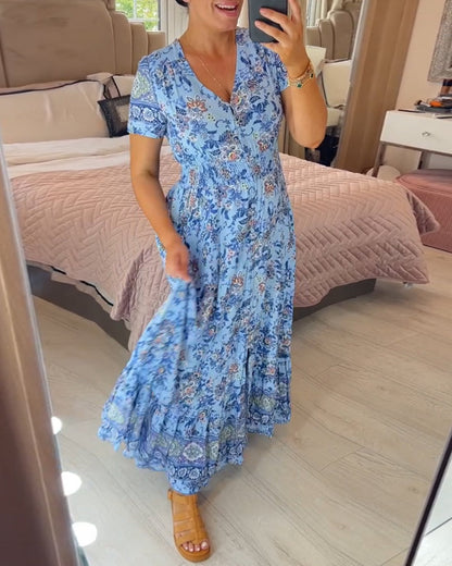 🌺Nové kvetinové šaty s výstrihom do V pre rok 2025 【S-4XL】