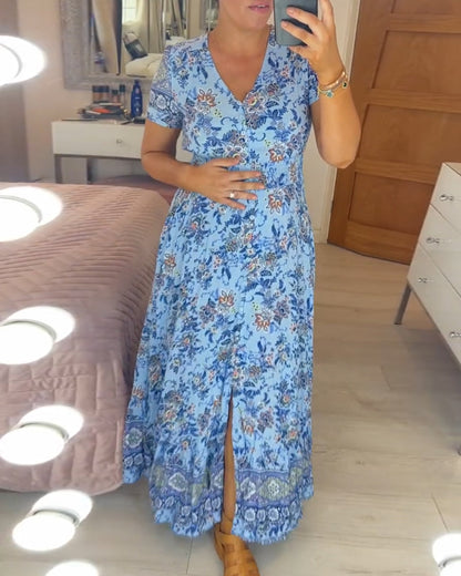 🌺Nové kvetinové šaty s výstrihom do V pre rok 2025 【S-4XL】