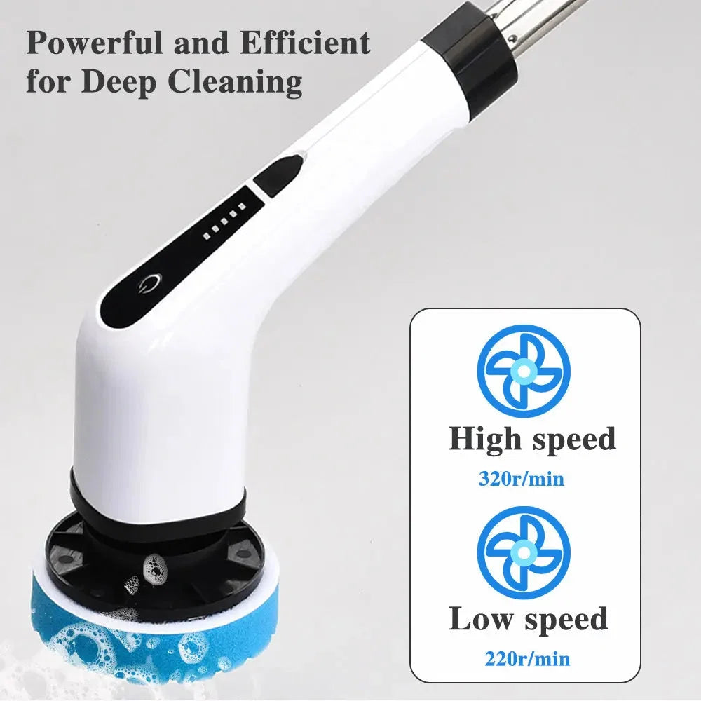 🧹50% ZĽAVA 🔋 Elektrická čistiaca kefka – 7 vymeniteľných hlavíc a 💧