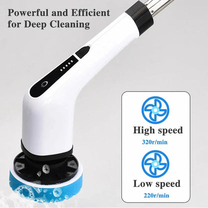 🧹50% ZĽAVA 🔋 Elektrická čistiaca kefka – 7 vymeniteľných hlavíc a 💧
