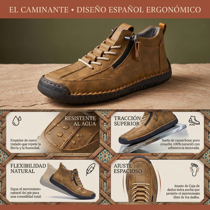 (🔥 ¡50% de descuento - No te lo pierdas!) Zapatos de piel "Cero Fatiga": Cremallera lateral, soporte plantar y suela antideslizante – su diseño ergonómico alivia la fatiga - unisex