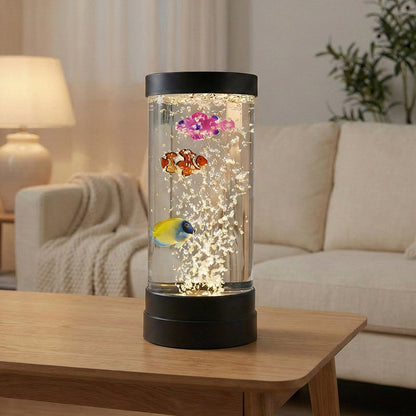 LED akváriové svetlo s motívom rybičiek v bublinách
