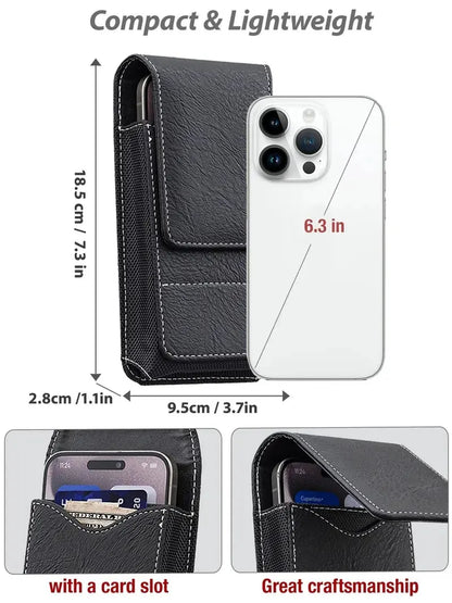 ⚡Veľká zľava | Puzdro na mobilný telefón na bedrový pás 📱 Kožené puzdro s viacerými vreckami a držiakom na karty