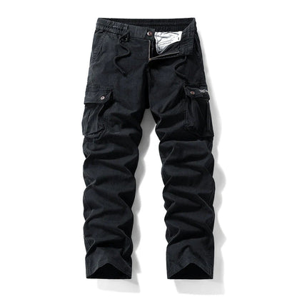 👖🛠️ Pánske taktické nohavice vyrobené zo 100% bavlny, v khaki farbe - s mnohými vreckami