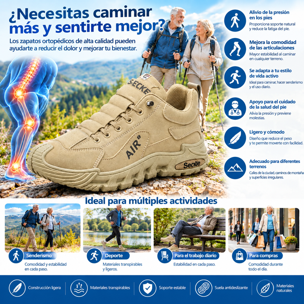 🎁 ¡Último día para obtener un 50 % de descuento! ¡No te lo pierdas! ⏰ Zapatos ortopédicos italianos hechos a mano ✅ Soporte para el arco: ayuda a aliviar las molestias en los pies ✅ Diseño ergonómico para caminar sin dolor