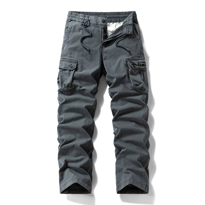 👖🛠️ Pánske taktické nohavice vyrobené zo 100% bavlny, v khaki farbe - s mnohými vreckami