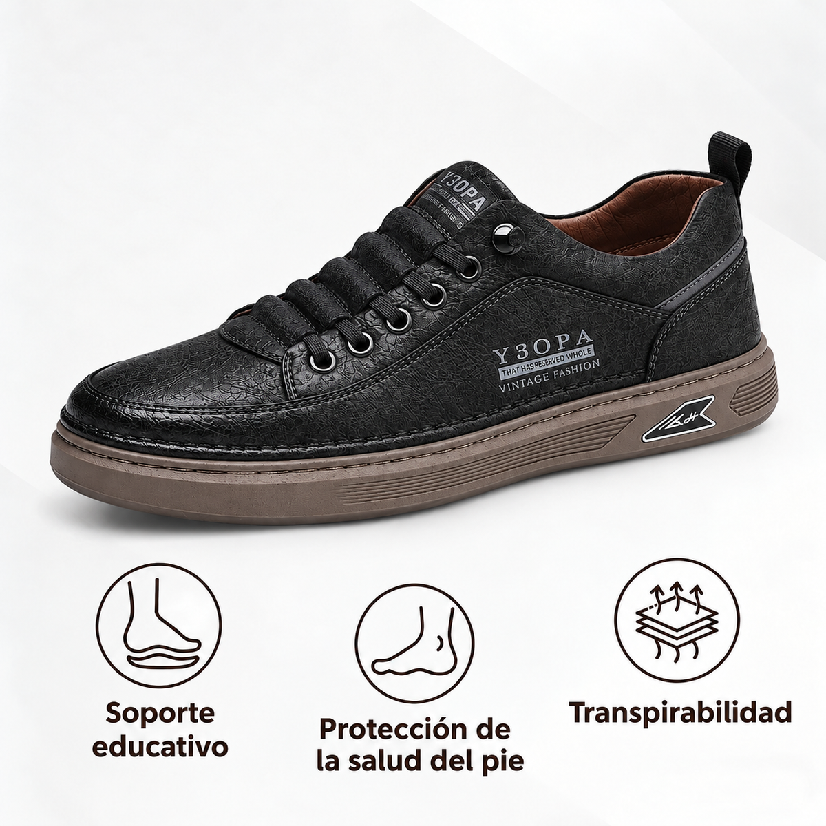 🎁Último día para un 50% de descuento, ¡no te lo pierdas!⏰Hecho de piel de becerro australiana🐂Soporte para el pie: alivia el dolor de pies✅Impermeable y antideslizante, cómodo para caminar.