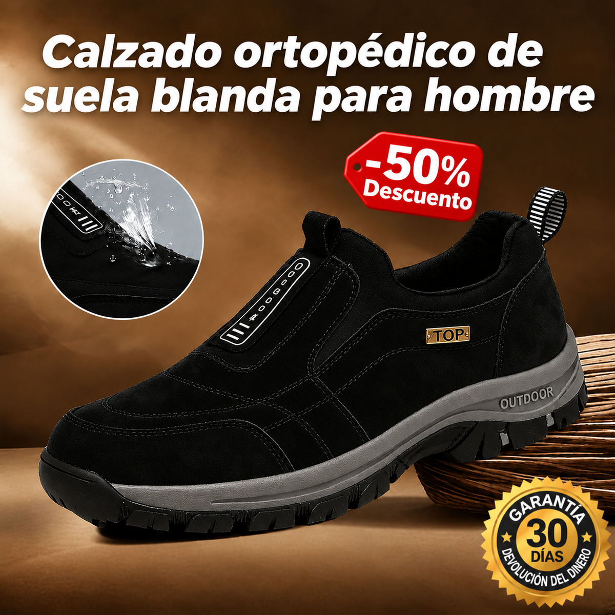 ⏰ ¡50% de descuento hoy! ¡No te lo pierdas! 🔥 Calzado ortopédico de alta calidad con diseño ergonómico y excelente soporte 🦶 Soporte para el arco del pie: ayuda a aliviar el dolor de pies.