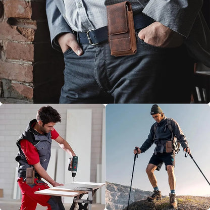 ⚡Veľká zľava | Puzdro na mobilný telefón na bedrový pás 📱 Kožené puzdro s viacerými vreckami a držiakom na karty