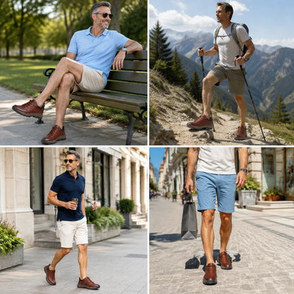🎁Último día para un 50% de descuento, ¡no te lo pierdas!⏰Hecho de piel de becerro australiana🐂Soporte para el pie: alivia el dolor de pies✅Impermeable y antideslizante, cómodo para caminar.
