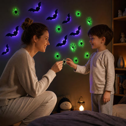 Halloweenské nálepky na stenu, ktoré svietia v tme