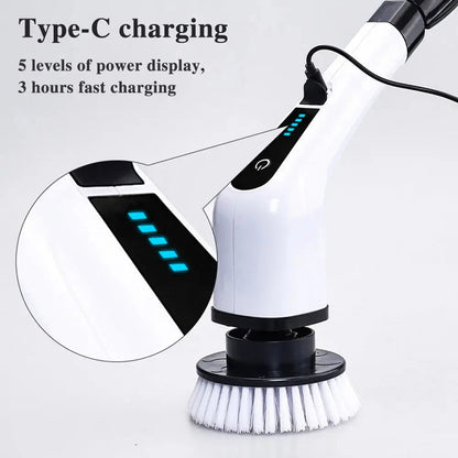 🧹50% ZĽAVA 🔋 Elektrická čistiaca kefka – 7 vymeniteľných hlavíc a 💧