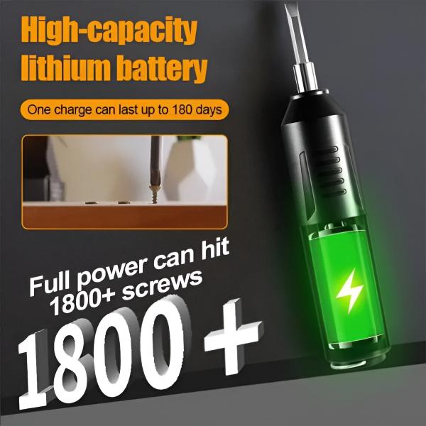 Mini elektrický skrutkovač – 12 bitov, 1 hodina nabíjania cez USB